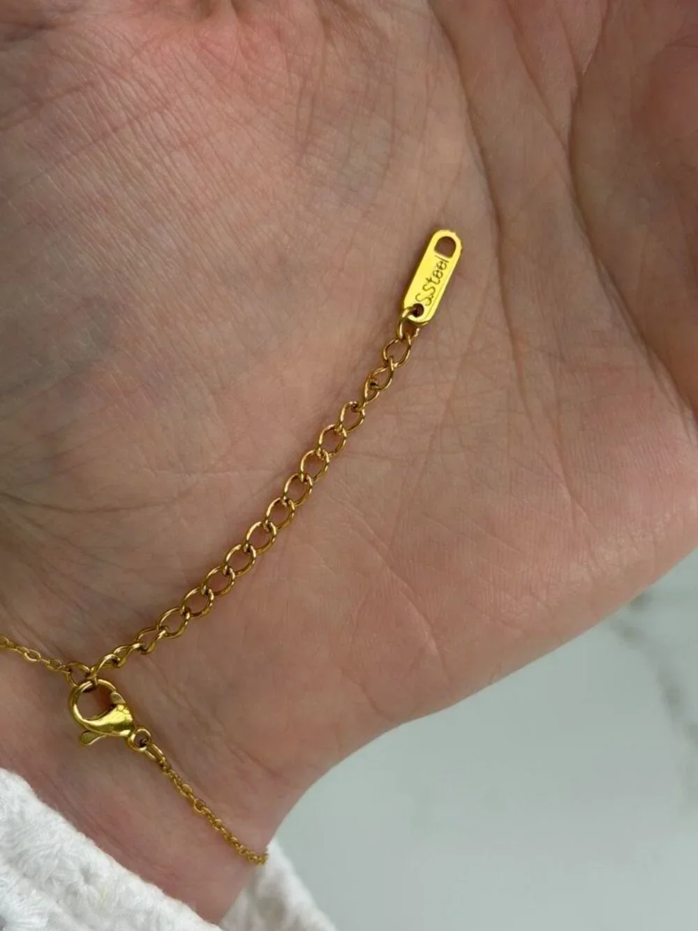 0629 Gold chain bracelet red burgundy stone pendant heart love Stainless steel